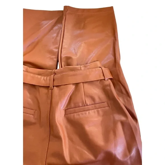 Abercrombie & Fitch brown vegan Leather Pants - Picture 9 of 11